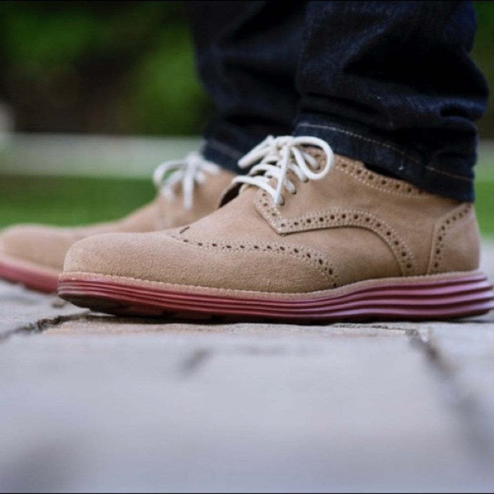 NWOB Original Cole Haan Lunargrand Wingtips in Milkshake Suede
